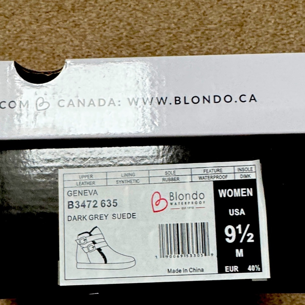 Blondo Geneva Dark Grey Suede Winter Boots 9.5 NIB - Picture 5 of 5